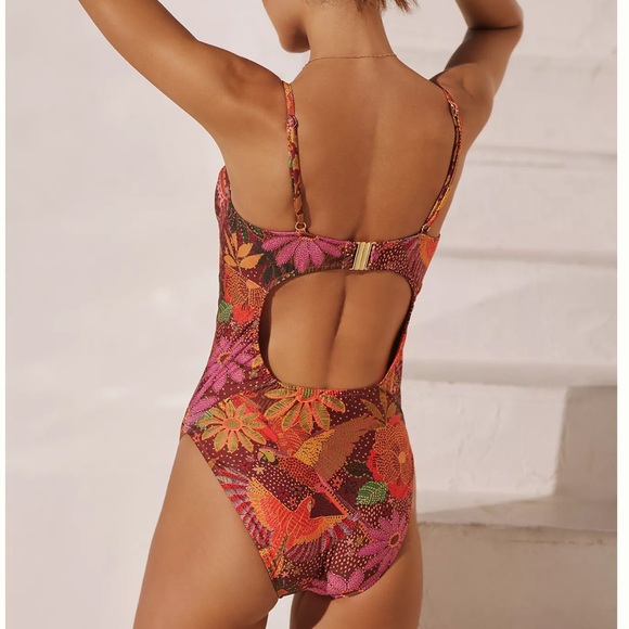 NWT Farm Rio Cutout One-Piece Swimsuit - M - Picture 3 of 7